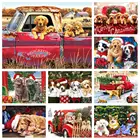 MomoArt алмазная мозаика собаки Алмазная вышивка рождество картина стразами автомобиль вышивка крестиком живопись Декор детской комнаты