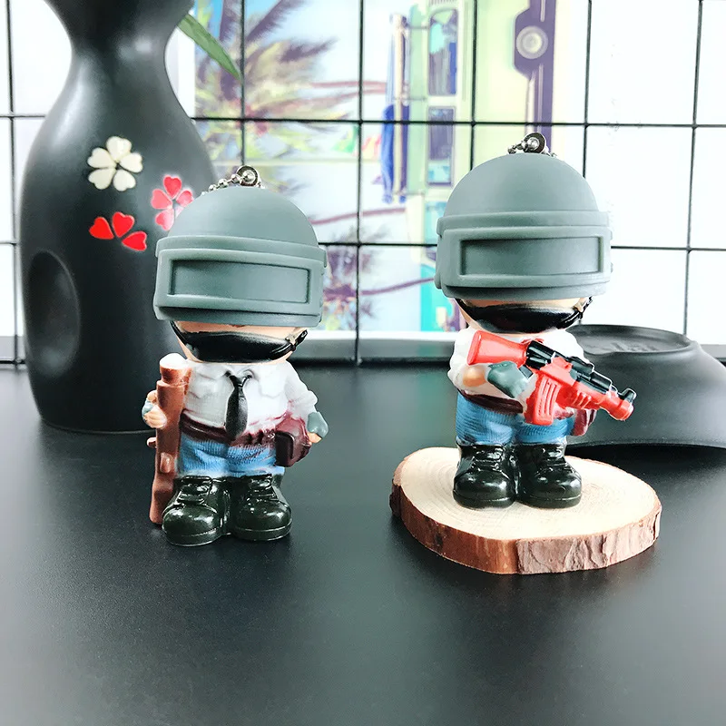 Мультяшная игра Pubg брелок уровень 3 Шлем ПВХ кукла кастрюля мужской пистолет
