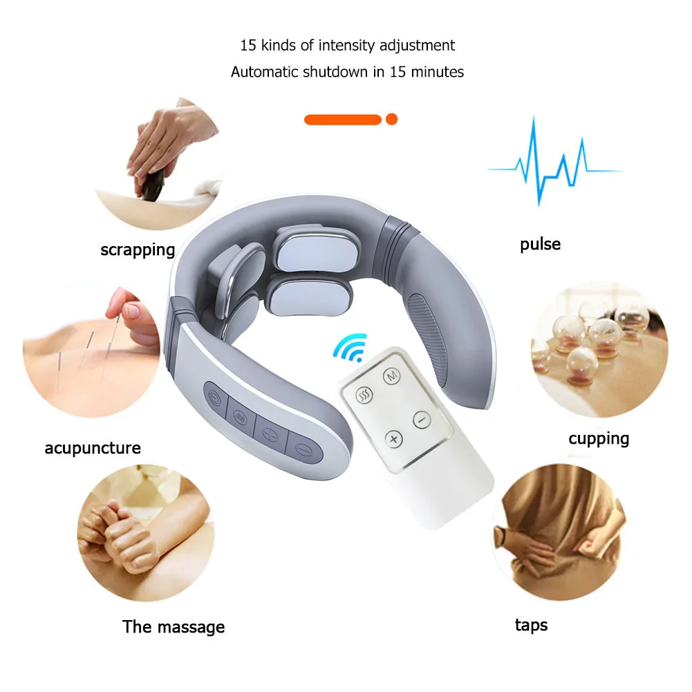 

Smart Cervical Massager Back Neck Massage Multifunctional Vibration Pulse Remote Control Electric Cervical Massager