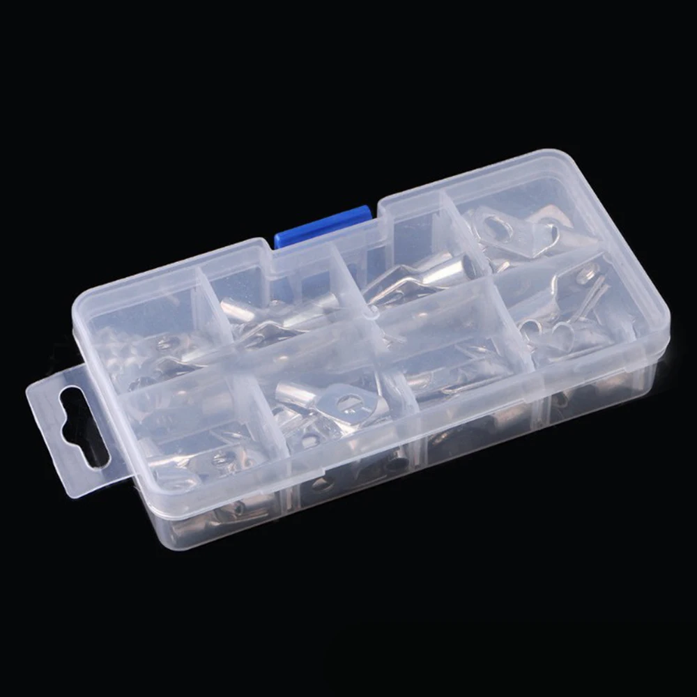 

60Pcs Copper Cable lugs Battery Terminals Cable Lug Kit Bolt Hole Tinned Wire Connector