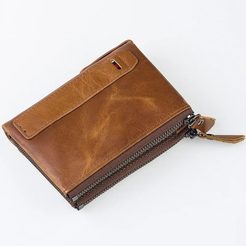 Кошелек Crazy Hide мужской короткий винтажный кошелек из натуральной кожи для мужчин