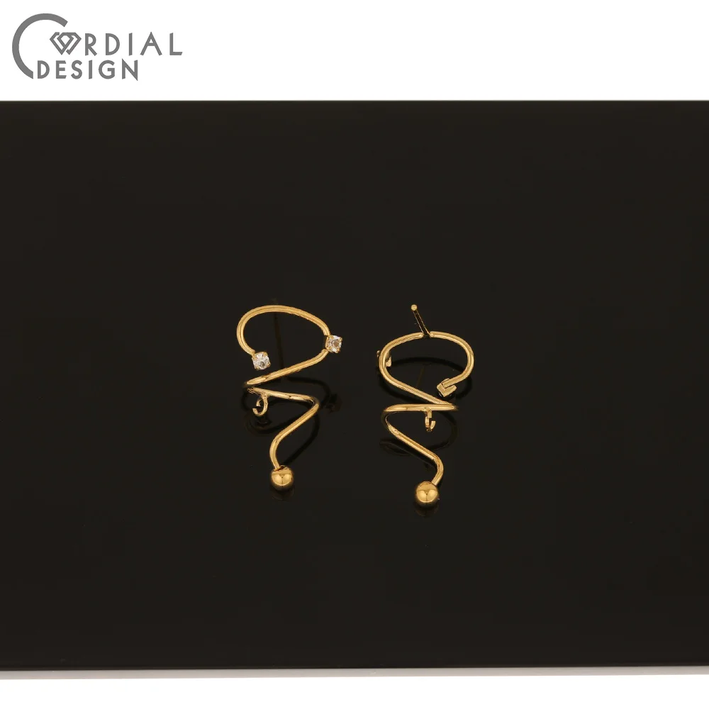 

Cordial Design 30Pcs 14*25MM DIY Accessories/Hand Made/Jewelry Findings & Components/Genuine Gold Plating/CZ Earrings Stud
