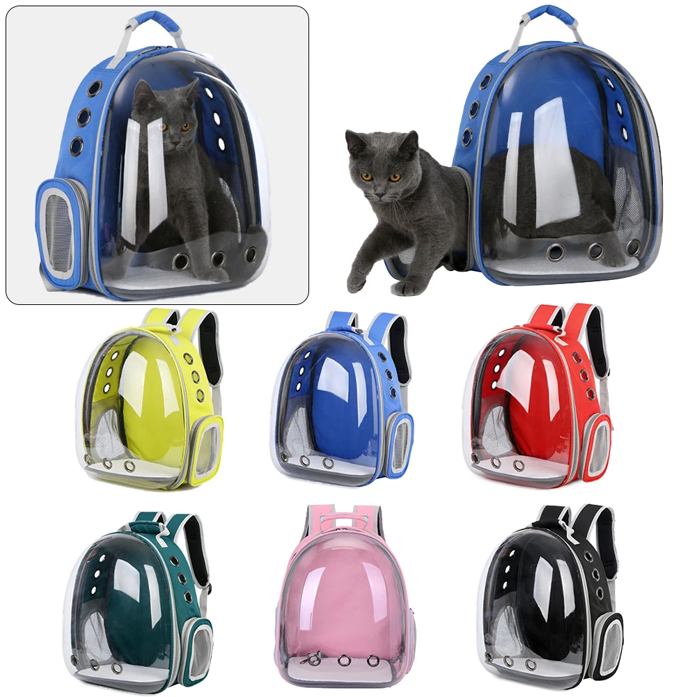 

Pet Portable Carrier Backpack Space Capsule Travel Dog Cat Bag Transparent Bottom Venting Hole Breathable And Comfortabl Design