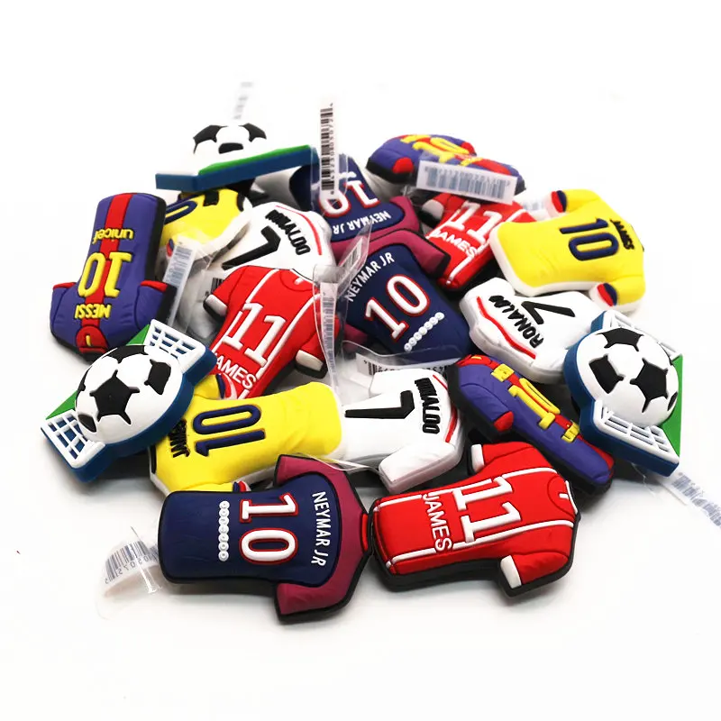 1pcs High Imitation Jersey Style Jibz for Croc Charms Shoes Decoration Accessories PVC Shoe Charms Girl & Boy Kids Gifts F-QY06