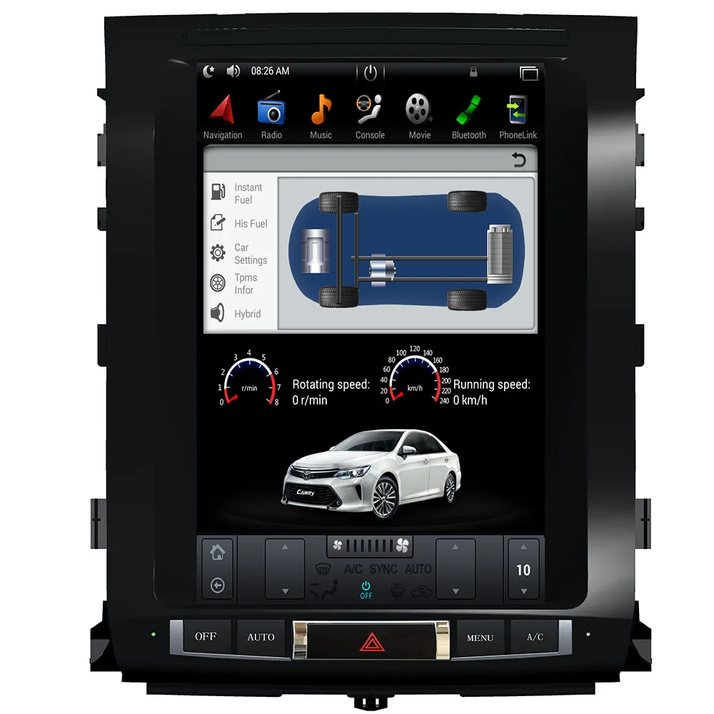 

14" Tesla Style Android 10 Car GPS Navigation DVD Player for Toyota Land Cruiser LC200 2008-2015 With Factory Navigation 2 Din