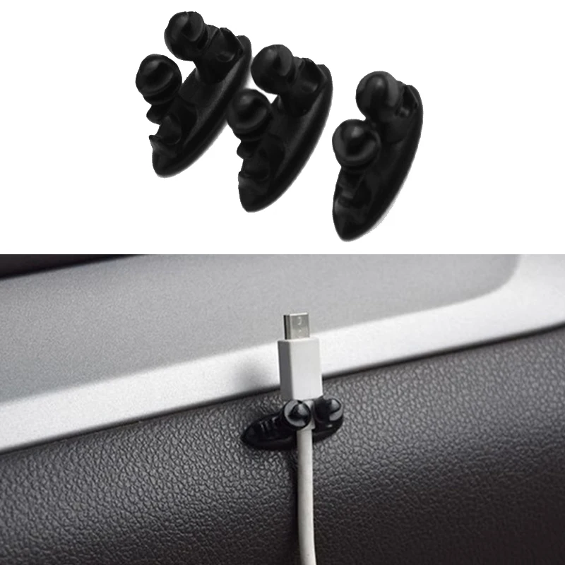 

8PCS Mini Adhesive Car Interior Charger Line Clasp Clamp Headphone USB Fixed Wire Clip Auto Styling Accessories