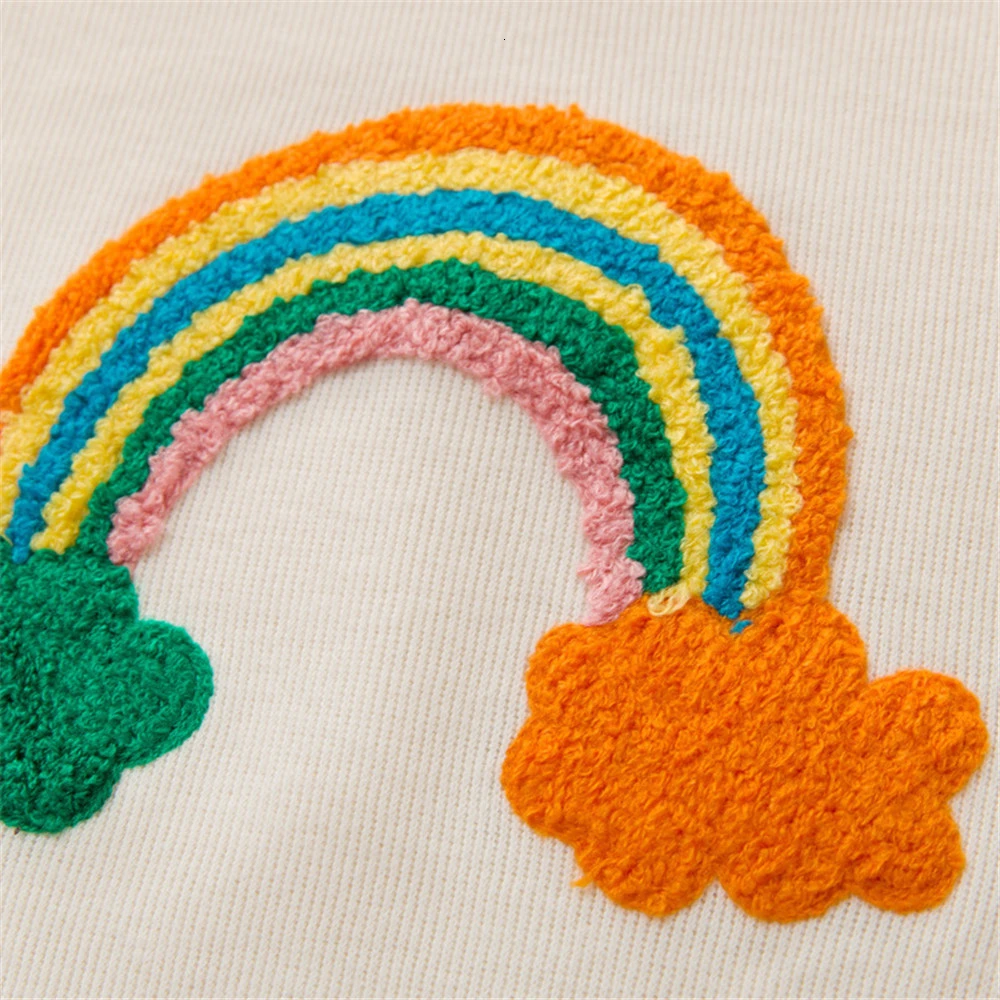 LILIGIRL Fashion Baby Boys Girls Dresses Spring New Kids Long Sleeve Rainbow Embroidery Infant Girl Knitting Dress | Детская одежда и