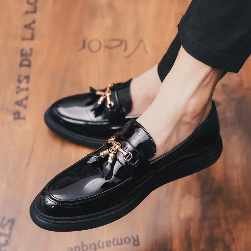 

Мужские офисные деловые туфли ручной работы, Мужская брендовая индивидуальная повседневная обувь с кисточками, новинка 2021, мужские оксфорд...