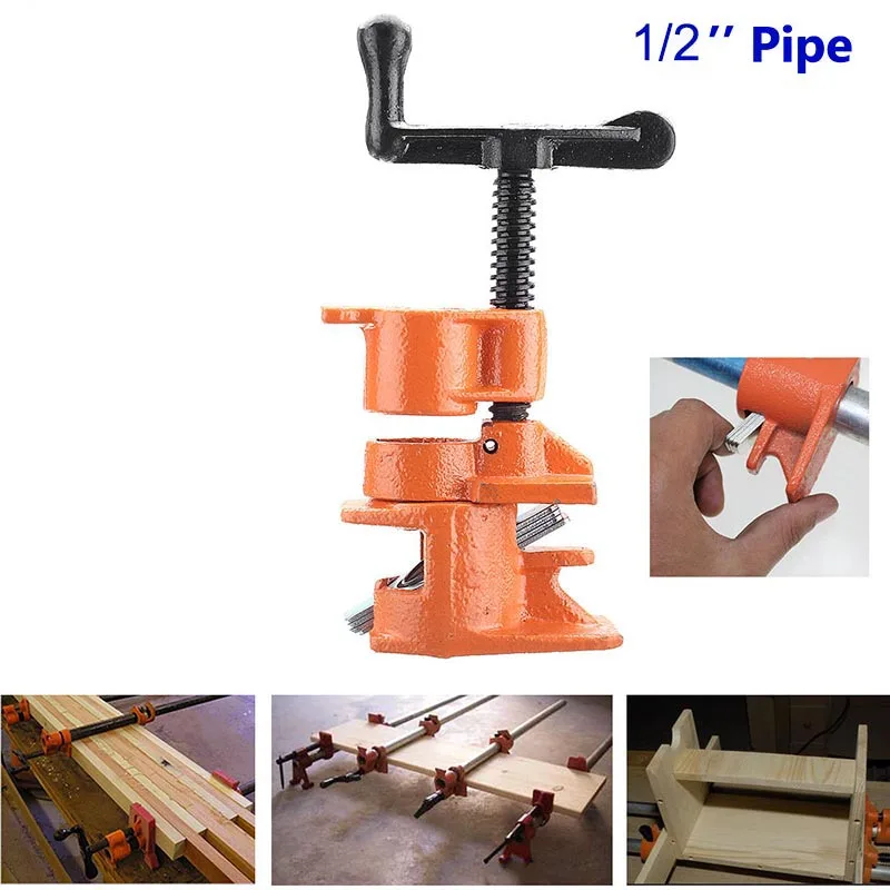 

1/2 3/4inch Wood Gluing Pipe Clamp Set Cast Iron Heavy Duty Woodworking Carpenter Tool RERI889