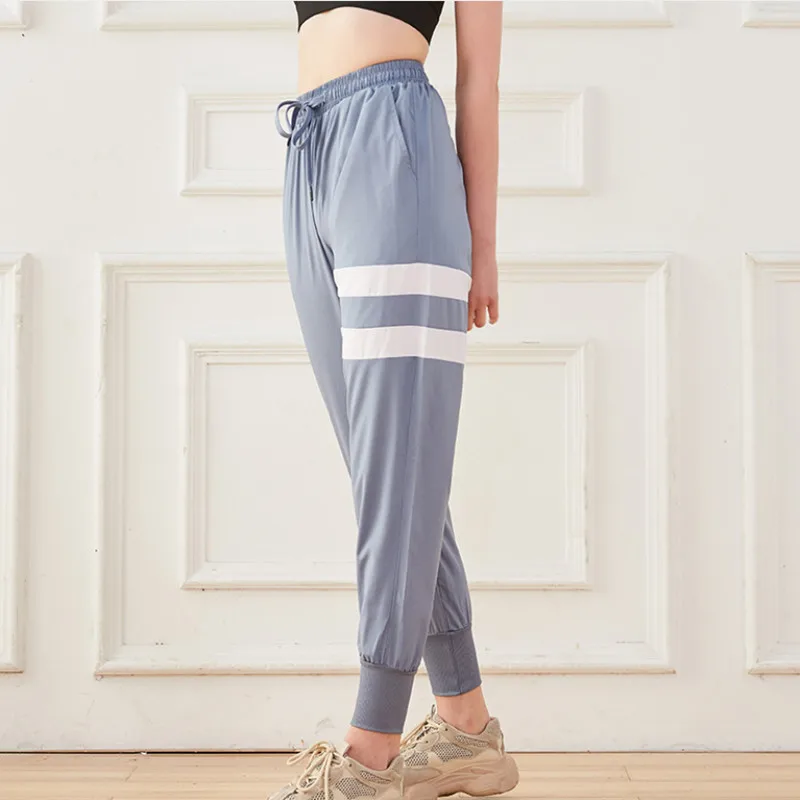 Thin high-waist sports pants women loose-fitting casual pants nine-point quick-drying running yoga dance fitness pants