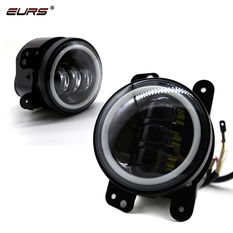 2 шт. 4 дюйма круглый светодиодный фар Противотуманные фары Halo глаза ангела