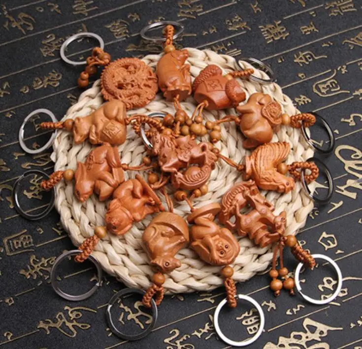 Оптовая торговля трехмерный брелок из красного дерева реалистичный подарок для