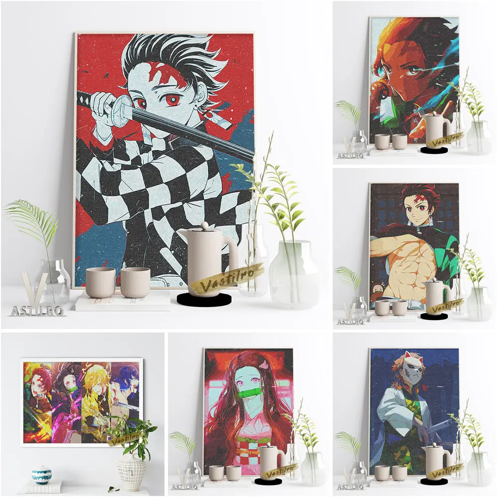 

Demon Slayer: Kimetsu No Yaiba Fantasy Comic Poster Japan Cartoon Anime Wall Picture Children Room Wall Decor Otaku Gift Idea