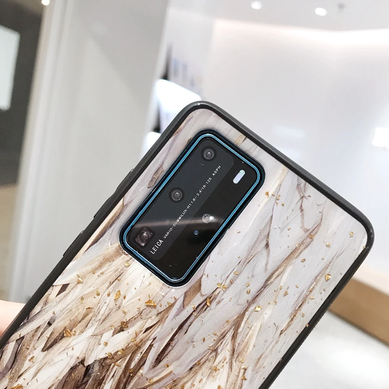 Чехол из мягкого силикона и ТПУ для Huawei P30 P40 Mate 30 Mate30 Pro Honor 20s 20 Lite чехол с золотыми