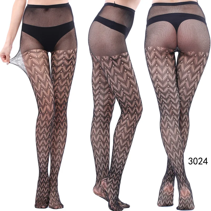 Lady Women Pantyhose Sexy Hollow Solid Fishnet Tights Clothes For Jacquard Black Lace Lingerie Stocking | Женская одежда