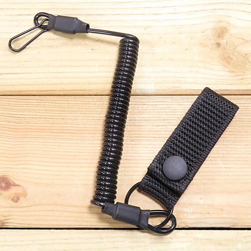 Anti-lost Elastic Lanyard Rope Military Spring Safety Strap Tactical Gun