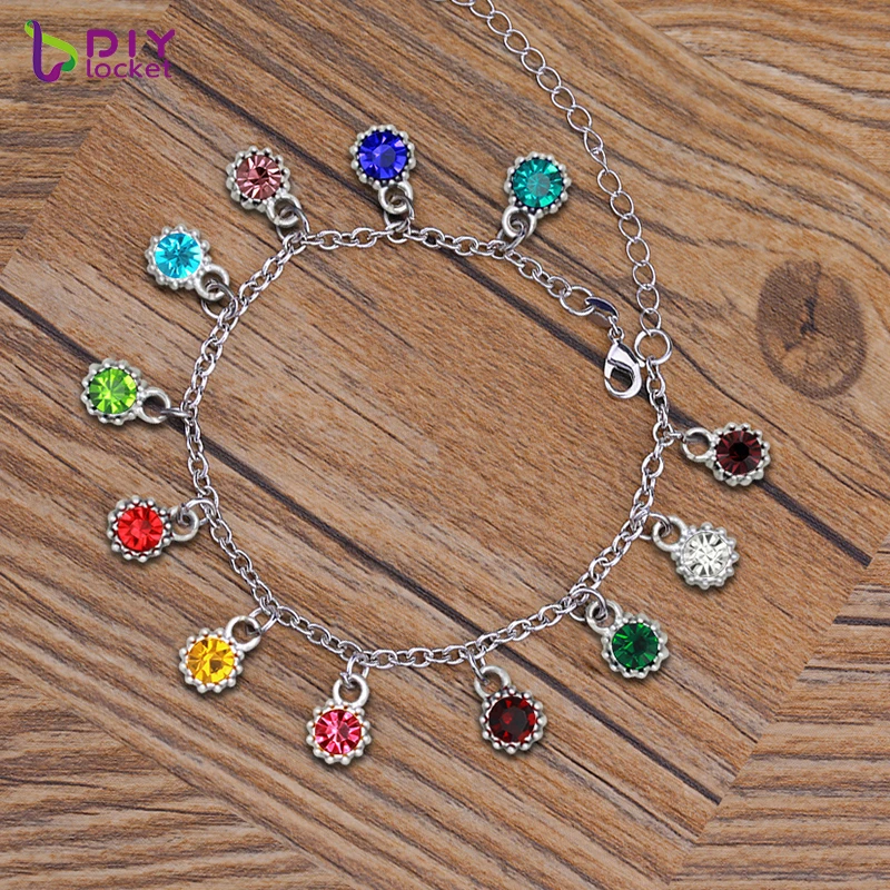 12 шт. в упаковке украшенные цветком из страз амулеты камней кулон набор сделай