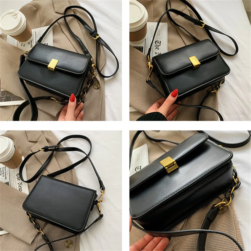 

Crossbody Bag For Women 2021 Ladies Shoulder Bag Small Fashion Youth Artificial Leather Bag Simple Solid Color Waterproof