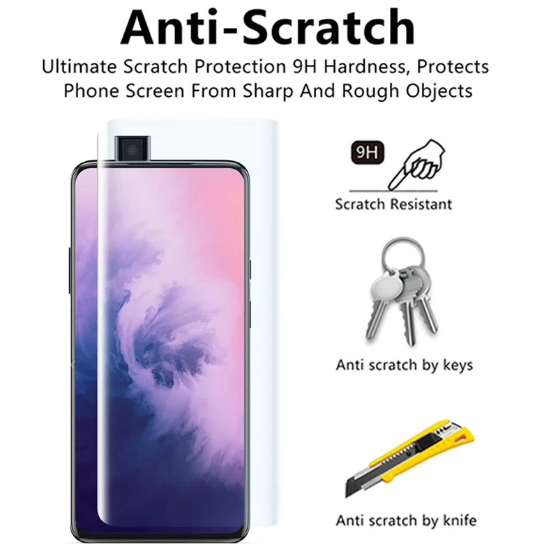 UV Full Glue 9H Tempered Glass for Oneplus 7T Pro 1+ 7T Pro Screen Protector UV Liquid Glass For Oneplus 7 Pro 1+7 Pro 1+7 T Pro