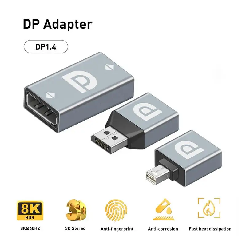 

HD DP Video Converter DP1.4 to DP Female to Female Mini DP Adapter Support 8K@60Hz For Laptop Computer Monitor Home Projector