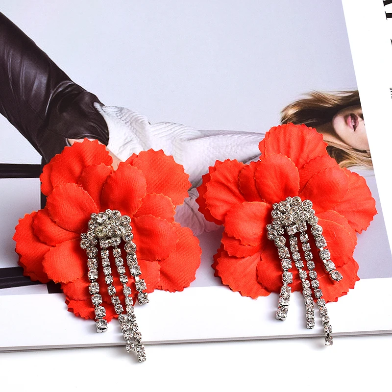 

Ethnic Handmade Big Earrings For Women Statement Bohemian Holiday Flower Drop Earrings Beach Jewelry Wholesale