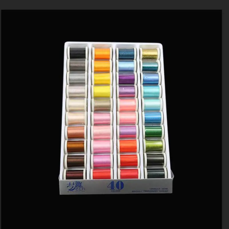 40 шт./компл. 135D яркий искусственный шелк компьютерная вышивальная машина нить для