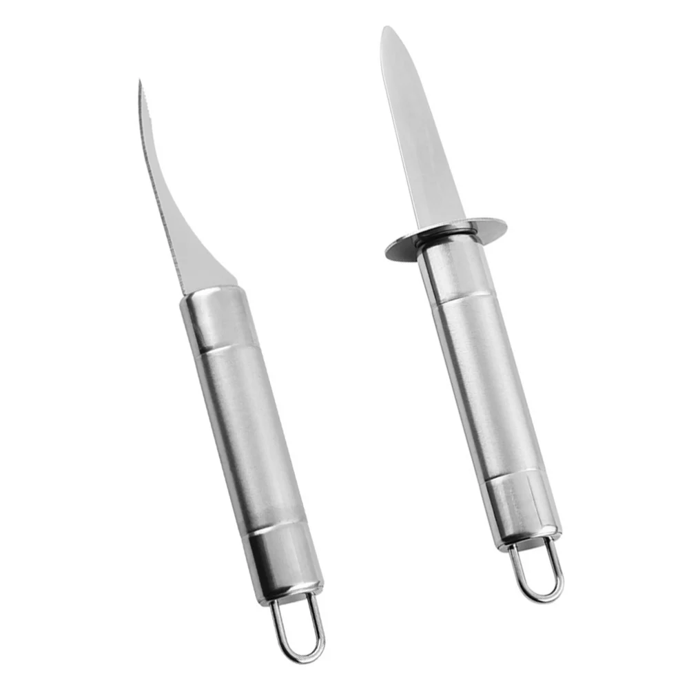 

2pcs Stainless Steel Seafood Shell Shucking Opener Shrimp Line Cleaning Tool