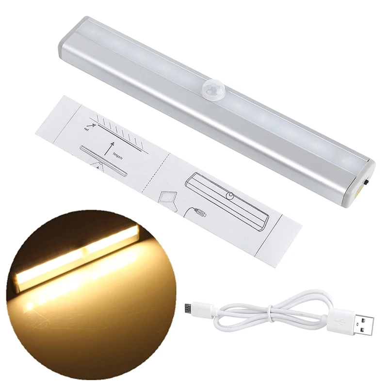 10 светодиодный перезаряжаемый инфракрасный датчик движения Детектор настенный