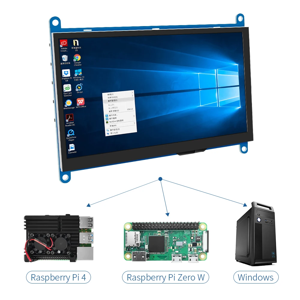 IPS 7-дюймовый экран AIDA64 ЖК-дисплей мини ПК Сенсорный HDMI модуль 1024x600 для Raspberry Pi 3 Pi4