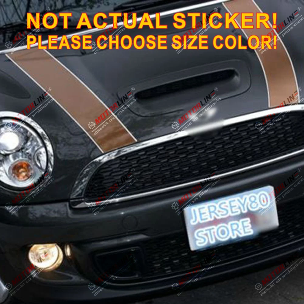 

DIY 100 см фотонаклейка полосы кофе цвет с белым автомобилем винил подходит для Mini Cooper