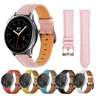 Ремешок кожаный для наручных часов, сменный Браслет из натуральной кожи для Samsung Galaxy Watch Active 2 44 мм 40 мм, верхний слой, Круглый хвост, 20 мм