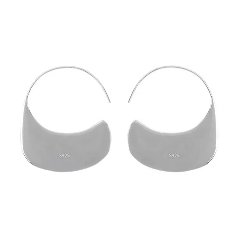 Серьги-кольца QMCOCO серебристого цвета