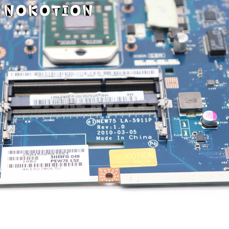 NOKOTION MBWVF02001 MB. WVF02.001 для acer aspire 5551 5551G 5552G материнская плата для ноутбука LA-5911P Socket s1 HD5650 1GB DDR3 Бесплатный процессор