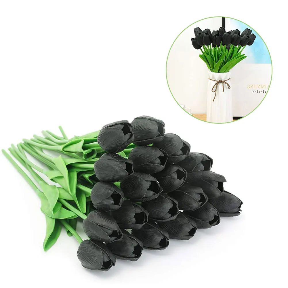 

10PCS Artificial Flower Grave Flowers Floral Arragements Fake Tulip Bouquet Decor For Home Wedding Garden Decoration Indoor