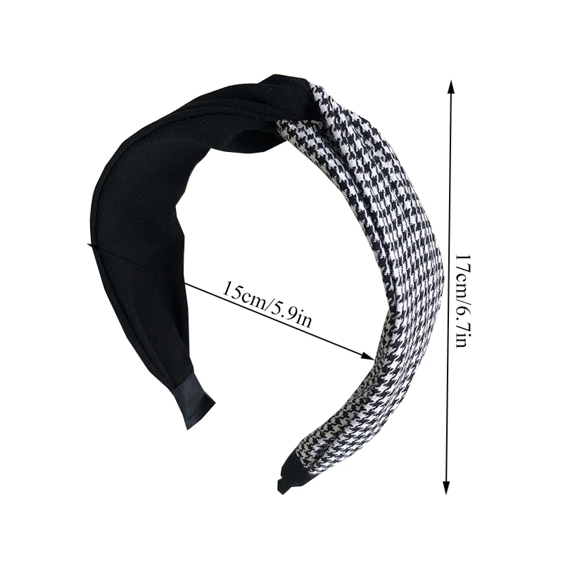 

Fashion hair accessories women's retro middle knotted hair band fabric sweet plaid wide-brimmed hairband headband headwear Girl
