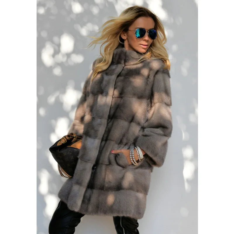 Шубы из 100% натурального меха норки теплые меховые куртки для улицы размера плюс