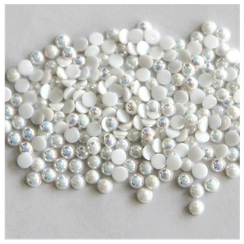 

Nail Art Jewelry High-end Manicure AB Symphony White Pearl Flat-bottom Semi-circular Nail Art Jewelry 200pcs