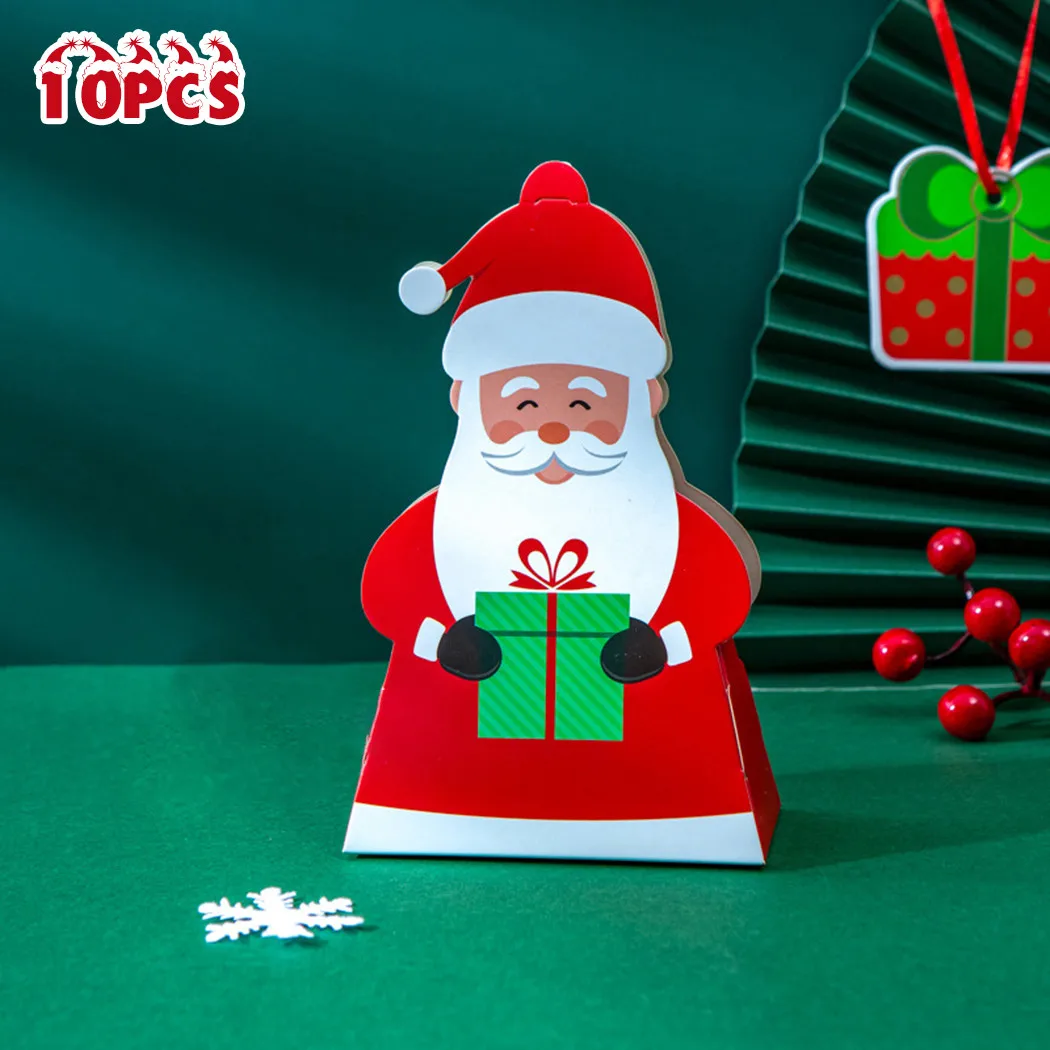 

10Pcs Empty Boxes 10*5*16.5cm Christmas Santa Claus Snowman Party Paper Favour Candy Sweet Gift Boxes In Stock