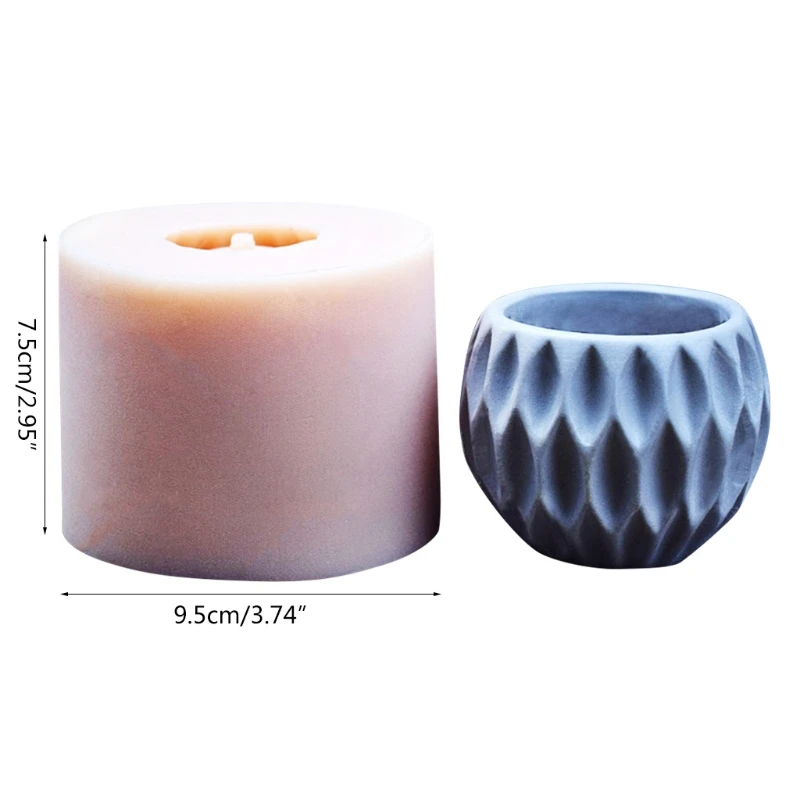 

D57A Durable Silicone Round Wave Flower Pot Mold Cement DIY Succulent Making Manual Clay Craft Concrete Mould