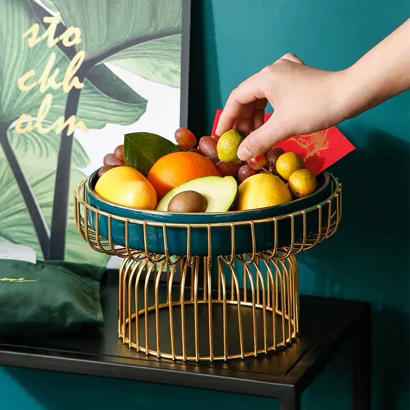 Household Fruit Snack Plate Countertop Basket Vintage Style Tray Stand Storage Decoration | Дом и сад
