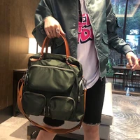 women 2021 trendy black green khaki multi pockets single shoulder bag for female unique design multifunctional commuting handbag
