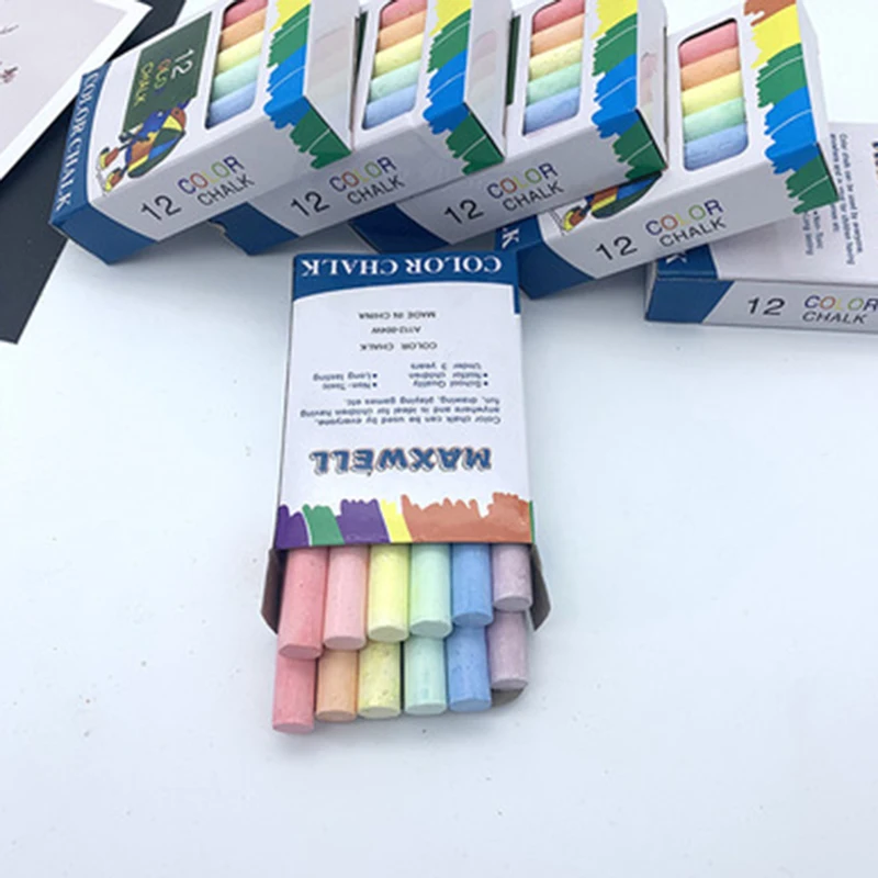 

HOT-240PCS Dustless Teacher Colour Chalk Pen Drawing Chalks for Blackboard Stationary Office School Supplies
