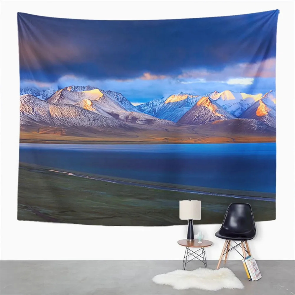 Фруктовый гобелен с желтыми лимонами и зелеными листьями Декор для дома