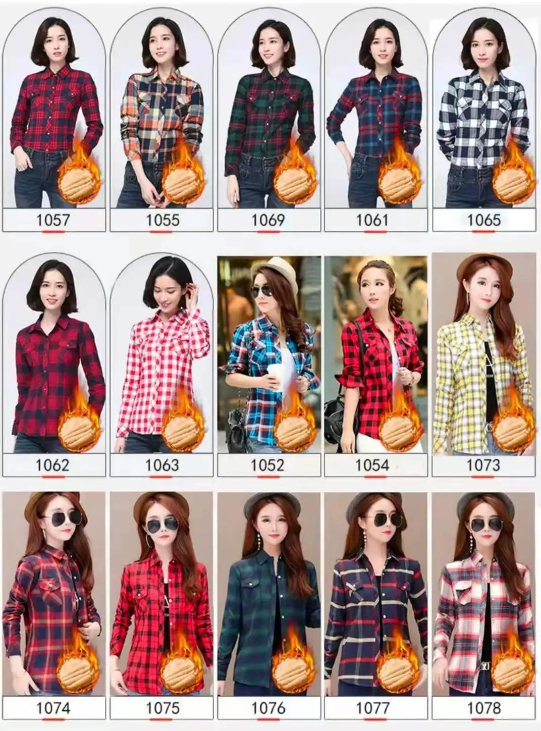 

Velvet Thick Warm Women's Plaid Shirt Female Long Sleeve Tops M-XXL Winter Fleece Casual Check Blouse Autumn Clothes