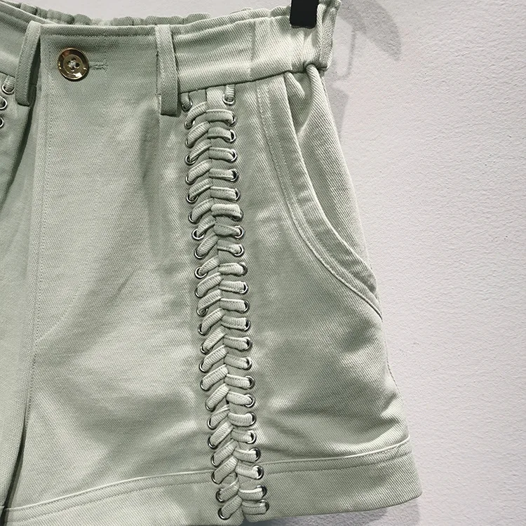 

Spring / 2021 Summer New Shorts Fashionable Casual Solid Strap Design Shorts