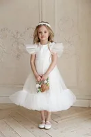 Flower Girl Dress Children Bridemaid Wedding  For Kids Pink Tulle Gowns 2022 New Girls Boutique Party Pageant Wear Elegan