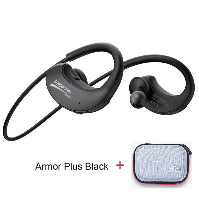 plus blk without box Оригинальная DACOM Armor G06 IPX5 водонепроницаемая Спортивная Беспроводная bluetooth-гарнитура V4.1 G06 анти-пот ушной крючок для бега - Цвет: plus blk without box