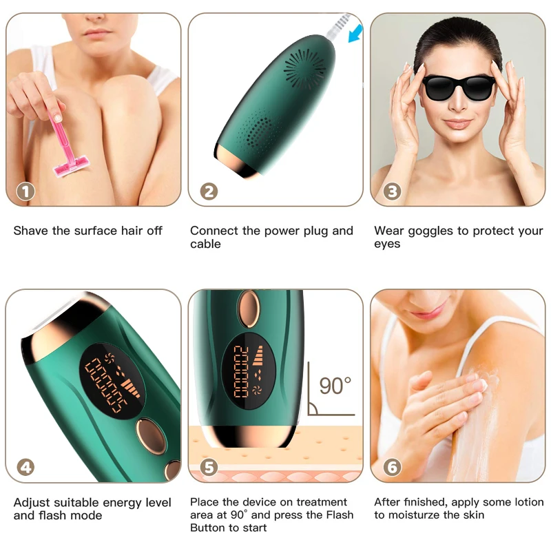 Эпилятор лазерный EUBO для женщин профессиональный Перманентный с ЖК дисплеем Ipl