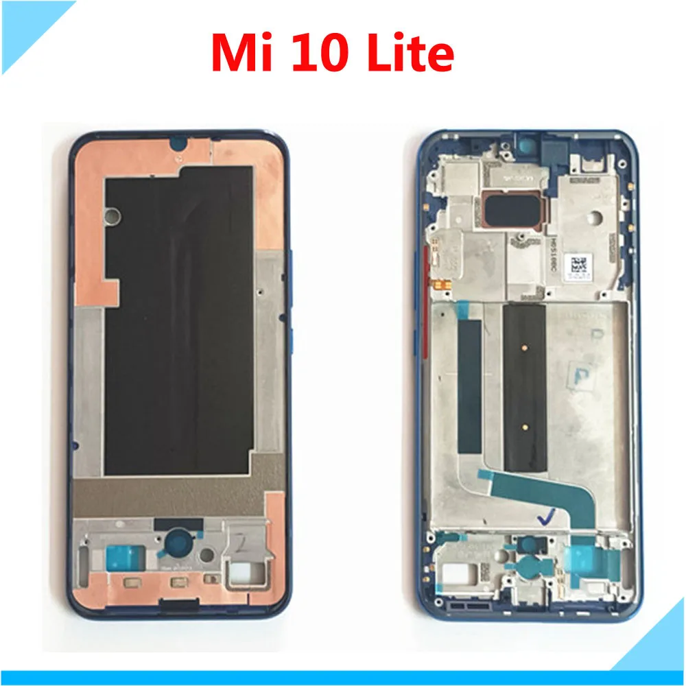 Original Front Frame For Xiaomi Mi 10 Lite Mobile phone accessories Front Housing LCD Frame Bezel Pl