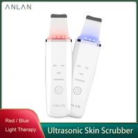 anlan ultrasonic skin scrubber ion deep cleaning face peeling blackhead removal facial lifting cleaning machine red light care